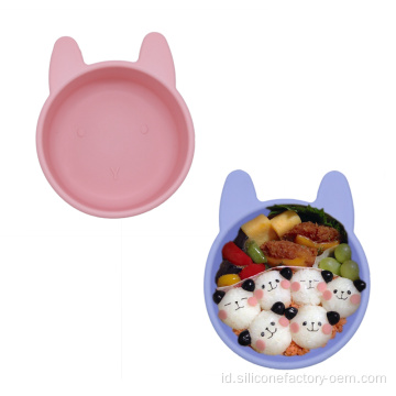 Piala Pengisapan Anak-Anak Non-Slip Feeding Silicone Bowl